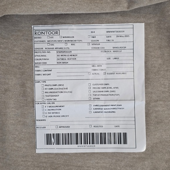 NWT Wrangler Riggs Workwear Henley Shirt Mens Large Tan Relaxed Fit Long Sleeve - Picture 6 of 11